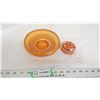 Image 2 : Carnival Glass dish 2 piecess - pen holder?