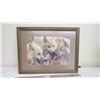 Image 1 : wolf/coyote picture in frame - 25.5x33.75