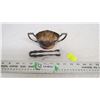 Image 1 : CN Silver Plated Sugar Bowl + Grand Trunk SIlver Plated Tongs