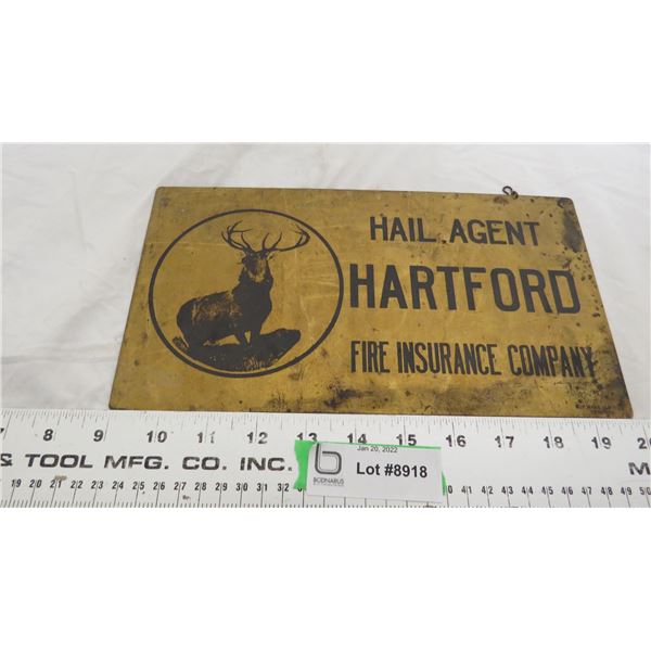 Hanging Brass Plate - Metal Hartford Fire Insurance Company Sign - 6 ...