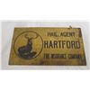 Image 2 : Hanging Brass Plate - Metal Hartford Fire Insurance Company Sign - 6"x11