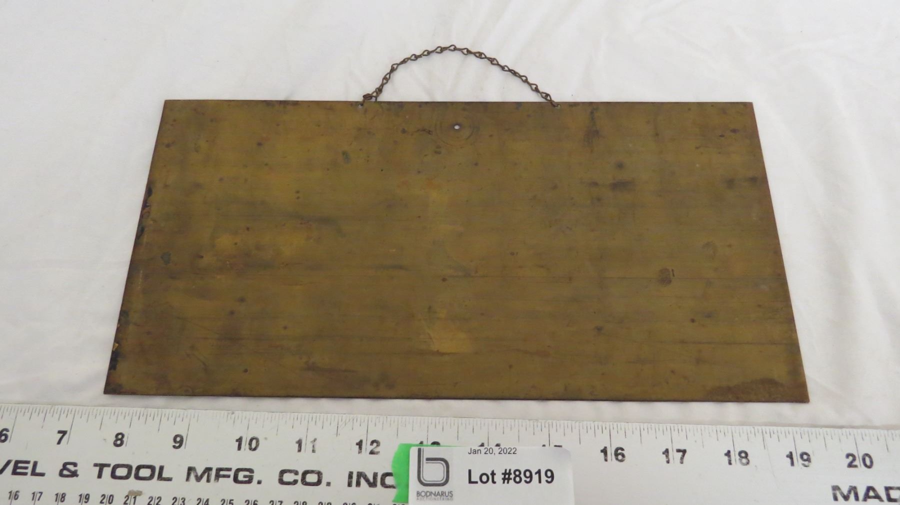 Hanging Brass Plate - Metal Westchester Fire Insurance Company Sign - 6