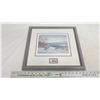 Image 1 : Fred Lahrman 1990 Winter Morning Sharptails picture in frame #/500 - 16.75x17.75