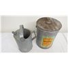 Image 2 : Vintage water can + Bapco iron oil pail