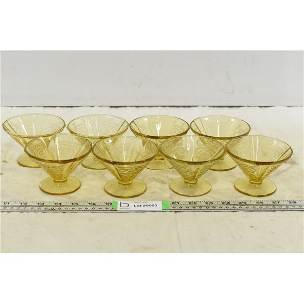 (8) Amber Depression Glass Dessert Bowls