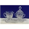 Image 2 : Crystal Glass Butter Dish + Cream & Sugar dishes - like new