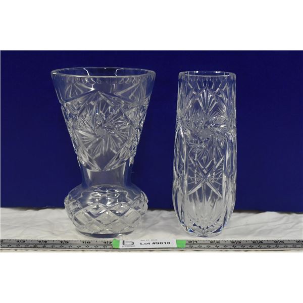(2) Crystal Glass Vases