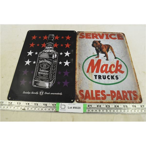 Mack Truck + Jack Daniels tin signs