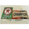 Image 1 : Texaco + Champion tin signs