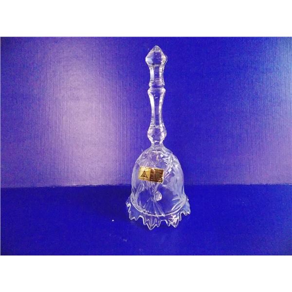 NEW Anna Hutte W. Germany Crystal Glass Bell (Frosted/Cut Glass) - 8.5  tall - 4  diameter