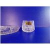 Image 4 : Etched Crystal - NEW Annahutte Cream + Sugar Dish Set Glass - W. Germany 24% Lead Crystal Hand Cut