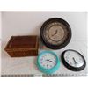 Image 1 : Various Clocks + Small Basket