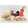 Image 1 : Vintage Valentine Cards, Doll w/ Stand, Wooden Sleigh & Misc.