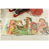 Image 3 : Vintage Valentine Cards, Doll w/ Stand, Wooden Sleigh & Misc.