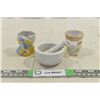 Image 1 : Pharmacy Mortar & Pestle + 2 Egg Cups