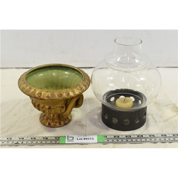 Candle Lantern & Decorative Bowl