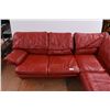 Image 2 : *Red Leather? 3-piece sectional - back cushions zipper off, front cushions unvelco off as well for e