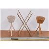 Image 1 : *metal bag holder + (2) wicker plant stands