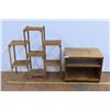 Image 1 : *small rolling shelf + wooden shoe rack