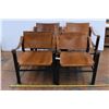 Image 1 : *(4) leather backed chairs on wooden frames