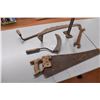 Image 2 : *vintage scythe, hand saw, misc cast iron items