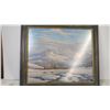 Image 2 : Mountain scene picture in frame - 25.5x29 - signed Duncan 1963