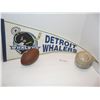 Image 1 : Detroit Whalers Pennant,Horse Hide Ball Football