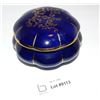 Image 2 : Vintage Blue & Gold Glass Dish Stamped