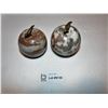 Image 3 : Pair Marbel & Brass Apple Paper Weights