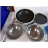Image 4 : shallow mixing bowls, wok, pancake pan, misc kitchen related