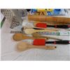 Image 4 : Kitchen items, wood spoons, spatula's, cheese grater, touchup markers, misc household