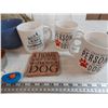 Image 2 : Dog related coffee mugs, coaster, clicker, food/water dishes, litter scooper, 6 pieces of small fabr