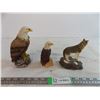 Image 4 : 2 eagles + 1 wolf ornaments