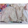 Image 3 : vintage baby clothes + wedding garb, hats, blanket, vinyl snap purse