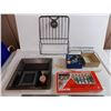 Image 1 : Foldable Magazine Rack, Key Ring Holder, X-mas Lamp Decorations, Empty Kodak Containers + bag clips