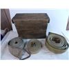 Image 1 : Old wooden crate with 3 vintage tie straps