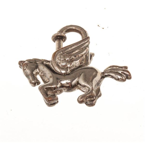 Hermes Silver Cadenas Pegasus Lock Charm