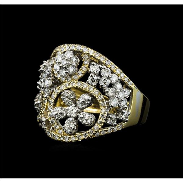 1.12 ctw Diamond Ring - 14KT Yellow and White Gold