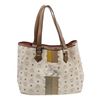 Image 1 : MCM White Visetos Coated Canvas Lion Shopper Tote