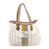 Image 3 : MCM White Visetos Coated Canvas Lion Shopper Tote