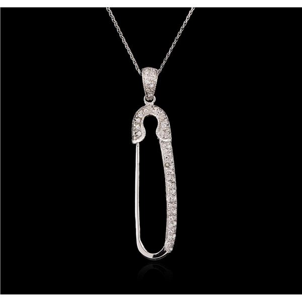 0.30 ctw Diamond Pendant With Chain - 14KT White Gold
