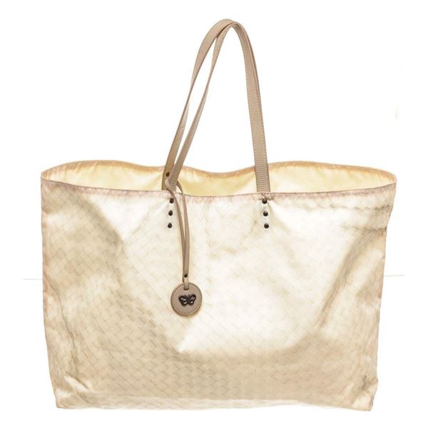 Bottega Veneta Yellow Leather Intrecciato Shoulder Bag