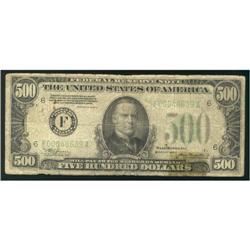 USA  1934-A $500 Federal reserve note F00048639A