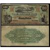 Image 1 : The Molsons Bank 1904 $20 #189666 PMG graded F-12