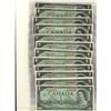 Image 1 : BC-45b and BC-45b-i 1967 $1.  Lot of 12 notes all
