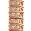 Image 1 : Lot of 5 consecutive numbered notes, 1974 $2 Law-