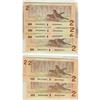 Image 1 : BC-55a 1986 $2. Lot of 6 notes including 3 consec