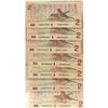 Image 1 : Lot of 7 different 1986 $2 "REPLACEMENT" notes; A