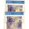 Image 1 : BC-63b 2001 $10 #FDZ(2) and #FDY(1).  Lot of 3 no