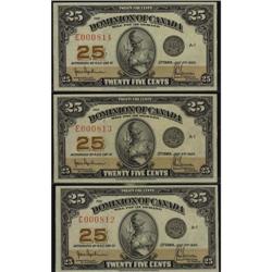 Lot of 3 consecutive LOW numbered shinplasters.